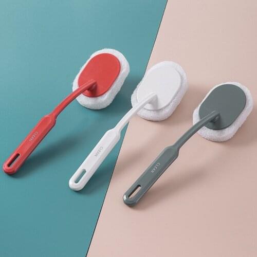 Bathroom Long Handle Sponge Wipe Wall Cleaning Bathtub Floor Tile Brush Sponge Cleaning Cloth