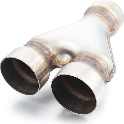 Exhaust Y Pipe 3" Inlet 3" Outlet 10" Long Y Pipe 409 Stainless Steel Withstands High Temperatures