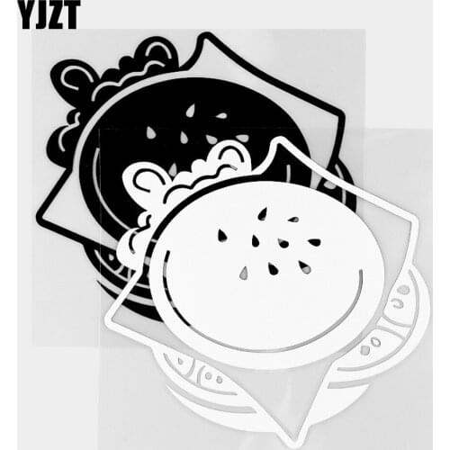 YJZT 12.8×12.1CM Hamburger Funny Food Vinyl Decals High Quality Car Stickers Body Styling Black / Silver 20B-0353