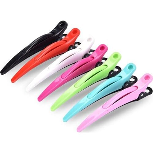 Random Color Long Pro l 6Pcs/lot Hair Clips Plastic Section Pins Hairdressing Cutting Salon Styling Tools Colorful Clamps Tool