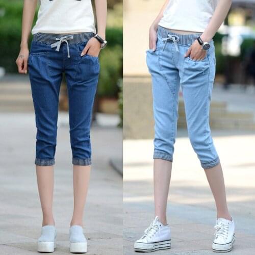 Womens Clothing 2018 Bottoms Thin Section Jeans Harem Pants Cropped Jeans Summer Pants Women Jeans