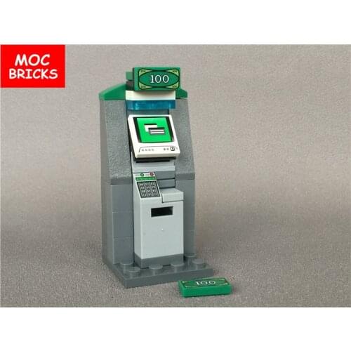 10sets/lot MOC Bricks DIY Cash Machine ATM City Bank Educational Building blocks bricks Assembled Toys children gifts