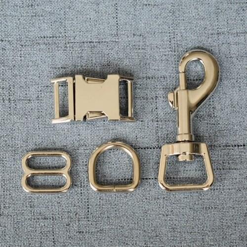 100 Sets 15mm 20mm 25mm Silver Webbing Metal D Ring Sider Belt Buckle Snap Clip Hook For Pet Dog Collar Lobster Clasp Accessory