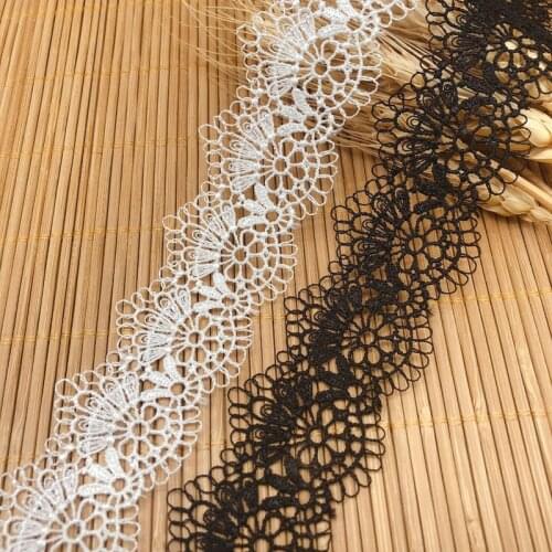 14yards width 3.6cm black polyester light bar code lace embroidery lace water soluble fabric wedding dress lace accessories DIY