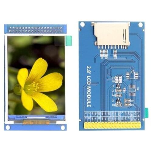 2.8 inch 34PIN TFT LCD RGB 65K Color Screen with Adapter Board (No Touch) ILI9341 Controller 16Bit Parallel Interface 320*240