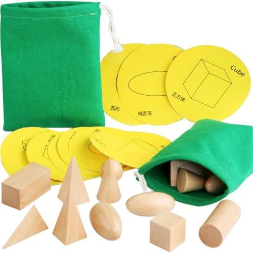 Montessori 3D Geometric Shape Wooden Toy Kids Hand-Eye Coordination Exercise Learning Geometric Building Block Shape Sorter Toy
