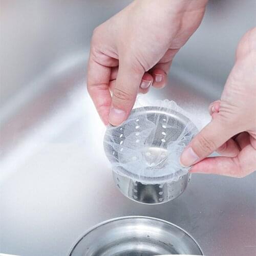 50/100pcs Filter Bag Sink Strainer Garbage Pouch Net Mesh Kitchen Anti Clogging Supplies