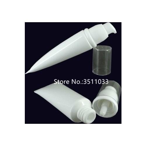50ML 50G 30pcs 50pcs White Empty Elegant Cosmetic Cream Refillable Tubes Container White Plastic Hose Airless Pump Soft Tube