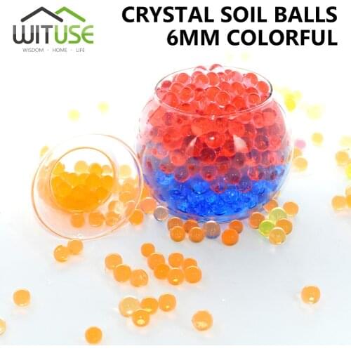 5000pcs/lot Colorful Pearl Gel Ball Polymer Hydrogel Potted Crystal Mud Soil Water Beads Grow Magic Jelly Wedding Home Decor