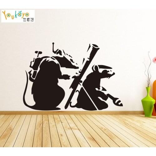 Army Rats Graffiti Mouse Vinyl Wall Decals - Wall tattoos - Apartment stickers Wallpapers