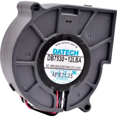DB7530-12LBA 7cm 7.5cm 75mm blower hole distance 80mm DC12V 0.25A double ball centrifugal turbo blower cooling fan