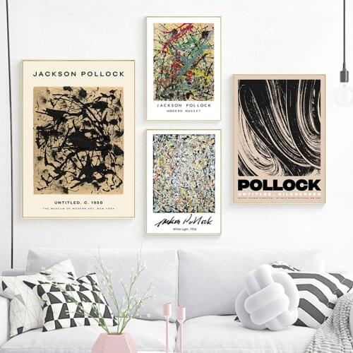 Jackson Pollock Abstract Painting Exhibition Posters and Prints Modern Gallery Wall Art Canvas Pictures Living Room Home Decor