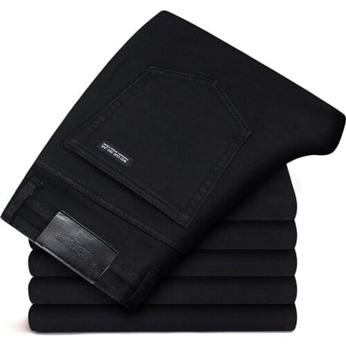 Brand jeans 2021 new classic style mens clothes elastic tight straight trousers business casual mens clothing denim slim pants