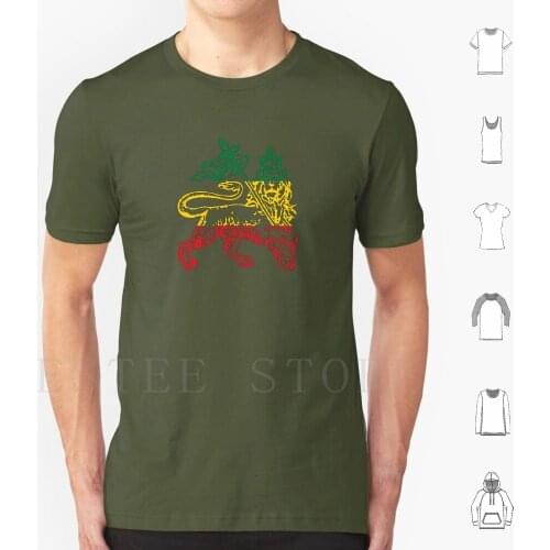 Lion Of Judah Flag Ethiopia King Selassie Rasta T Shirt Print Cotton Rasta Reggae Lion Of Judah Flag Hemp One Love King