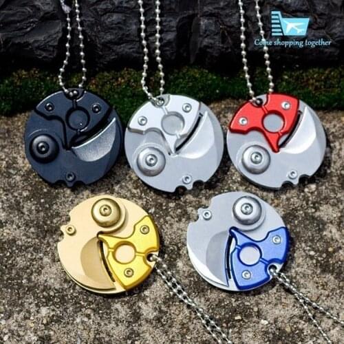 Pocket Folding Blade Titanium Handle Camping Survival Knife Outdoor Tactical Hunting Keychain EDC Tool DIY