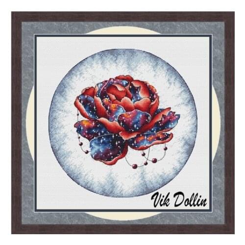 FF MM Gold Collection Counted Cross Stitch Kit Cross stitch RS cotton with cross stitch Space flower