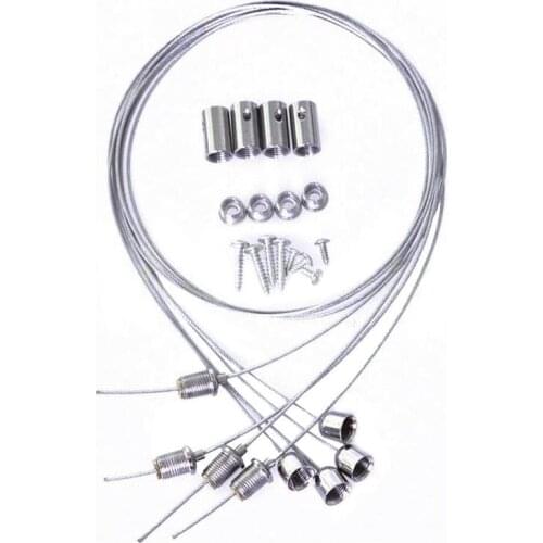 1m Steel Wires And Screws Suspension Hanging Mounting Wire Kit Rope Lamp Adjust For Ceiling Led Lights Panel Wire Accessories