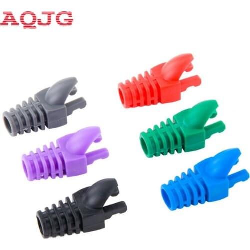 50Pcs Colorful RJ45 CAT5 CAT5E CAT6 Ethernet Network Plug Sheath, RJ45 Strain Plug Cover Boot