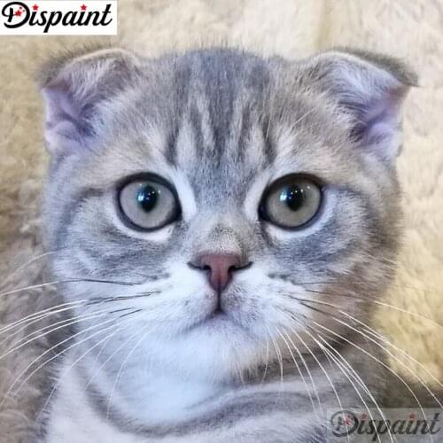 Dispaint Full Square/Round Drill 5D DIY Diamond Painting "Animal cat" Embroidery Cross Stitch 3D Home Decor A11751