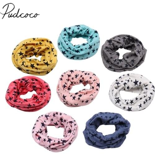 2018 Brand New Infant Kids Baby Girls Boys Winter Warm Neckerchief Stars Print Winter Scarves Casual Cotton Shawl 2-10T Child