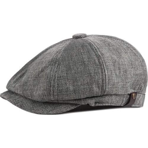 New Mens Casual Newsboy Hat Spring and Autumn Thin Retro Beret Hat Fashion Wild Casual Hat Unisex Wild Octagonal Hats