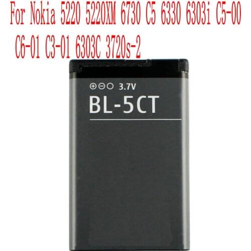 High Quality 1050mAh BL-5CT Battery For Nokia 5220 5220XM 6730 C5 6330 6303i C5-00 C6-01 C3-01 6303C 3720s-2 Cell Phone