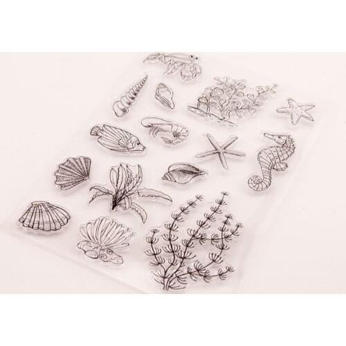 Shell Starfish Silicone Clear Seal Stamp DIY Scrapbooking Embossing Photo Album R7RC