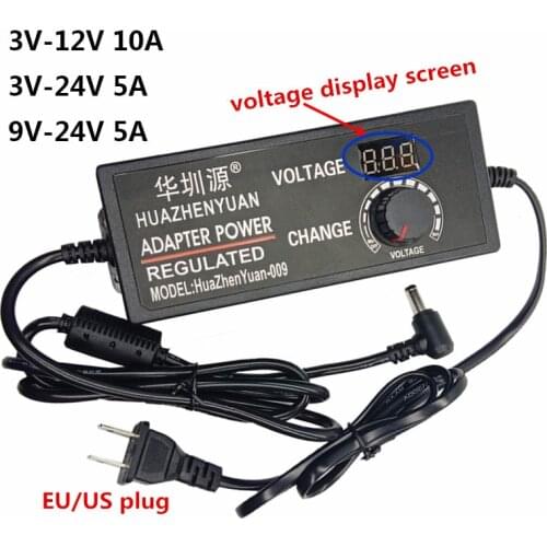 Adjustable Universal AC/DC Power Adapter 220v to 3V 9V 12V 5 12 Volt 18V Multi Voltage 9V Supply 5A 10A 220v to 16V 24 V Adaptor