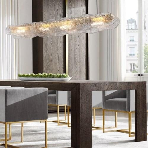 LED Postmodern Water Ripple Glass Dining Room Chandelier Nordic Luxury Dining Room Living Room Bedroom Decorative Lighting