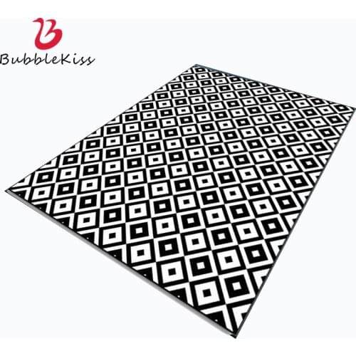 Bubble Kiss Modern Geometric Diamond Plaid Pattern Carpet Home Non-Slip Living Room Decor Area Rug Bedside Floor Mat Hot Sale