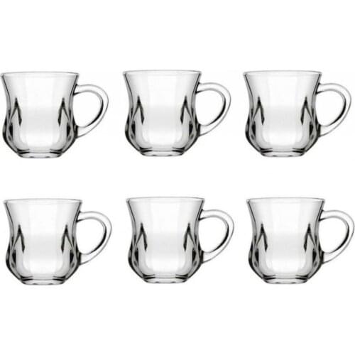 Paşabahçe 6 pieces Turkish tea set handled tea glasses Turkish tea glasses quality kitchen products tea glass sets