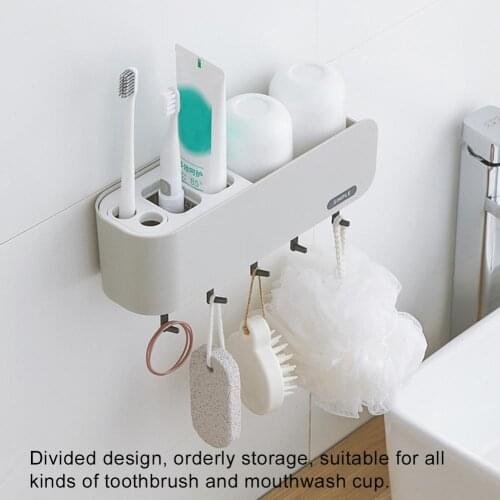 Bathroom Shower Shampoo Toothbrush Holder Wall Storage Rack Shelf Organizer