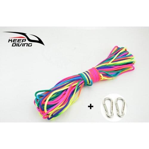 KEEP DIVING Scuba Diving Buoyant Lifeline With 2PCS 50MM Steel Spring Hooks Diving Rope Life Saving Equipment Swimming Training