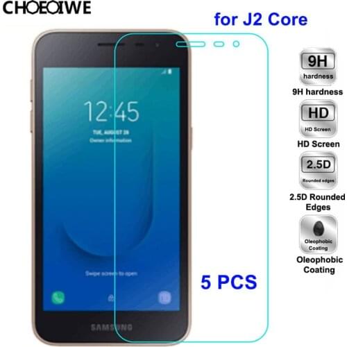 5 PCS / Lot Screen Protectors for Samsung Galaxy J2 Core J260F J2Core J260 SM-J260F 5.0 inch 9H Tempered Glass Cover Film
