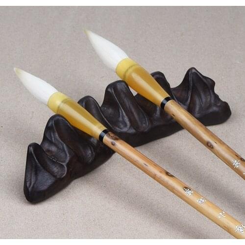 1pcs Chinese Retro Wooden Paint Brush Pen Holder Wood Carving Pen Rest Office Home S