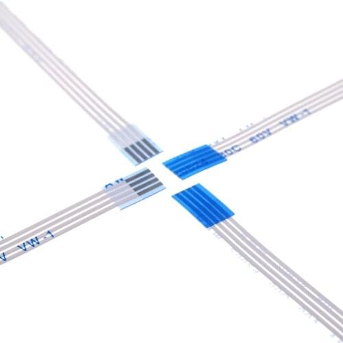 100pcs Flexible Flat Cable FFC 4 PIN 1.0 mm pitch different ends Length 60 70 80 100 120 150 200 250 300 400 450 500 600 700mm