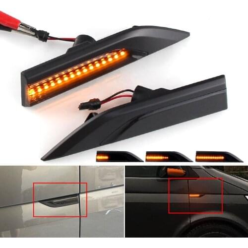 2PCS Dynamic LED Side Marker Lights Flowing Sequential Turn Signal Light Blinker For VW Transporter T6 Multivan Caddy MK4 15-19