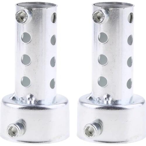 2 x Exhaust Muffler Round Removable Silencer 3 inch Metal Fit for Motorcycle Exhaust Pipes (Baffle O.D. 42mm)
