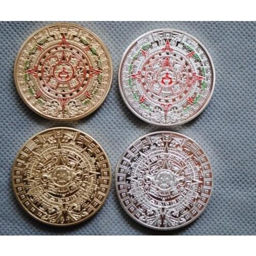 40MM 4 pcs set Mayan calendar aztec Souvenir Coin MEDAL MEXICO CITY