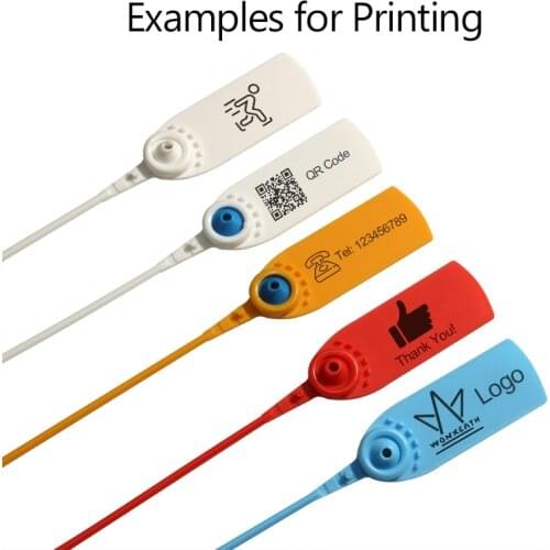 410mm/16.1" Disposable Plastic Security Seals Custom Garment Tag Cable Tie Label for Logistics Container Clothes Bags 100Pcs