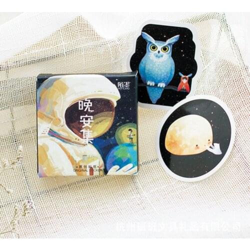 45pcs Good night creative hand account DIY photo album diary decoration stickers DIY Diary Scrapbooking Sticker For Kids