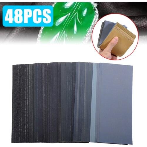 48pcs Sandpaper Wet Dry Sandpaper 120 To 3000 Grit Sandpaper Wet Dry Sanding Sheets Wood Metal Auto Jewelries