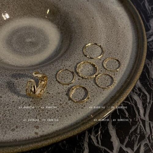 7pcs/set Hiphop Gold Silver Color Rings Set For Women Girls Punk Geometric Simple Finger Rings 2021 Trend Jewelry Party