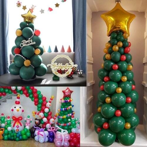 74Pcs Blackish Green DIY Christmas Tree Latex Balloon Decoration Christmas New Year Theme Party Baby Shower Balloons Supplies