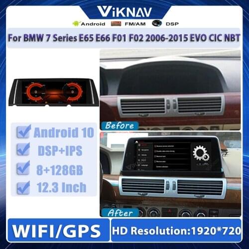 12.3 INCH Android 10 Car Radio For BMW 7 Series E65 E66 F01 F02 2006-2015 EVO CIC NBT GPS Navigation DVD Multimedia Player 2din
