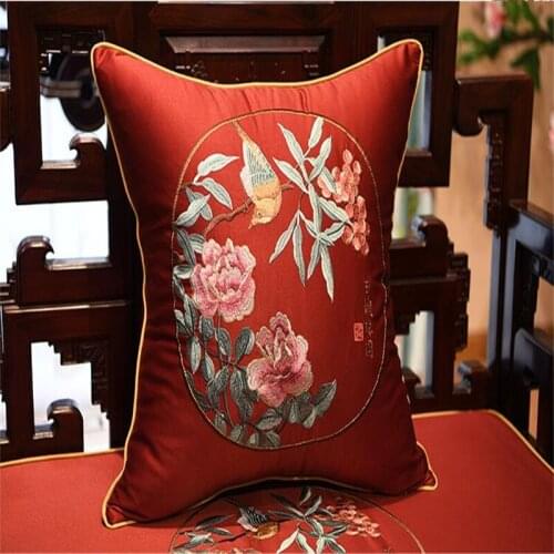 Free Shipping Classical Chinese Character Throw Pillow With Inner 50x50cm Embroidery Stain Cushion Chair Mat Home Decora Bloster