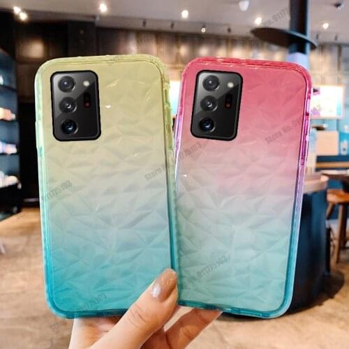 Gradient Diamond Pattern Phone Case For Samsung S21 Ultra S20 Plus A72 A52 Note 20 Ultra A51 A71 Silicone Protective Clear Cover