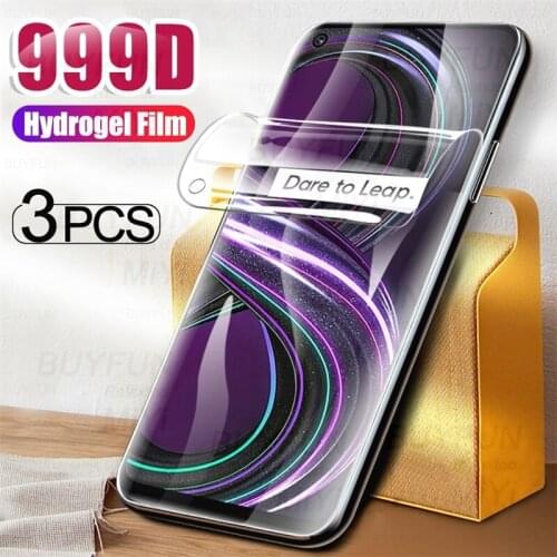 3PCS 999D Hydrogel Film For Realme 8S Safety Screen Protectors Flim On Realmi Realmy 8S 8 S Realme8S 5G RMX3381 6.5'' Not Glass