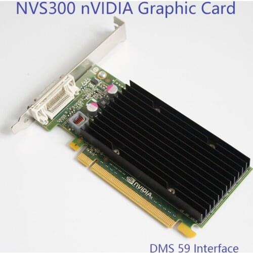 1PCS Full height of Quadro NVIDIA NVS300 512M DDR3 PCIE Graphics Card Video Card with NVS300 DMS59 DVI VGA Cable