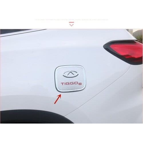 For CHERY TIGGO 8 2018-2021 Stainless steel/ABS Chrome Fuel tank cover decoration Patch Anti-scratch protection car accessories